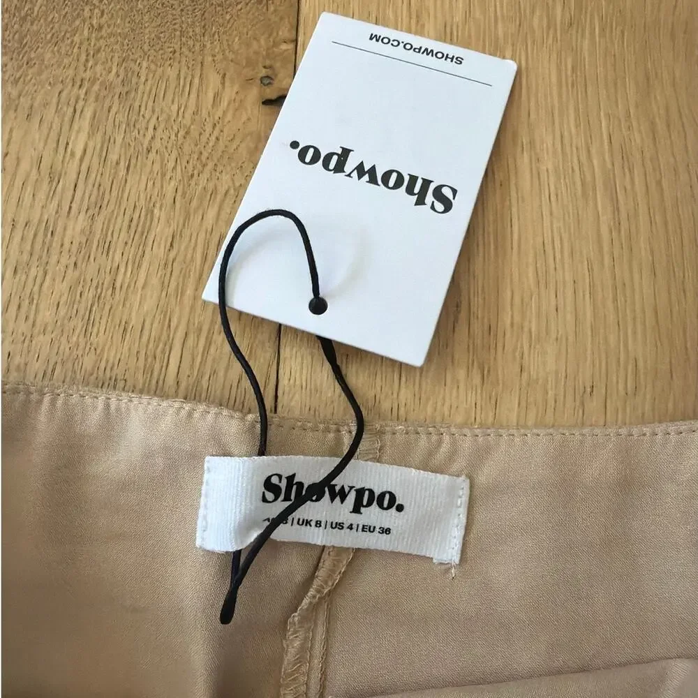 Showpo Skort Patch Pockets Size US4 Tan